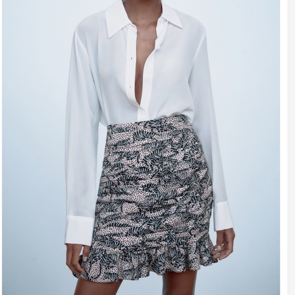 Zara ruffle mini skirt